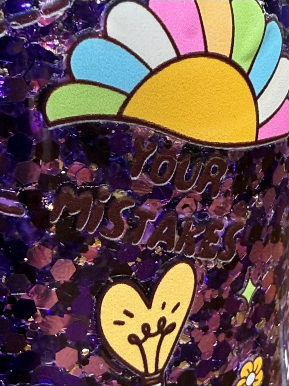 Faith-Themed Purple Glitter Mason Jar - Inspirational Tumbler